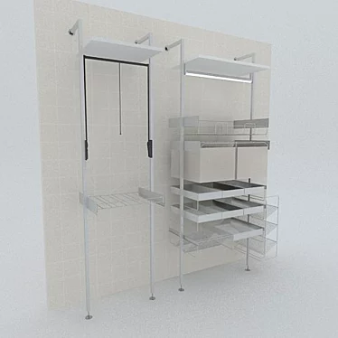 Modular Storage System: Shelves, Bags, Shoe Cabinet 3D model image 1 