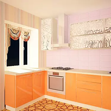 Painted Kitchen Facades 3D model image 1 