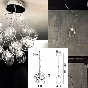 Elegant Prosecco Pendant Light 3D model image 1 