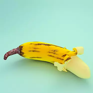 Ripe Banana with Textures 3D model image 1 