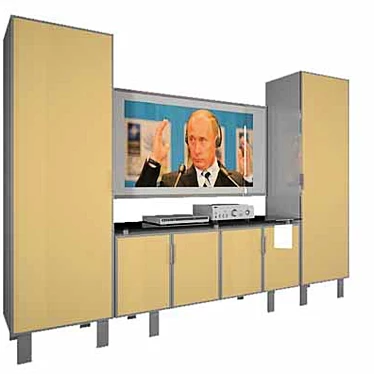 Modern TV Stand: Sleek Design with Side Storage 3D model image 1 