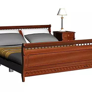 Elegant Classic Bedroom Set 3D model image 1 