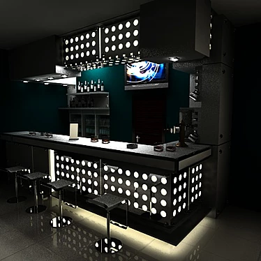 Bar counter 3D model image 1 