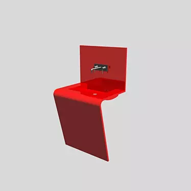 Red Glossy Sink 3D model image 1 