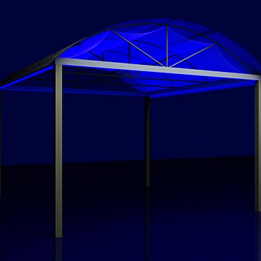 Illuminated Blue Gazebo 3D model image 1 