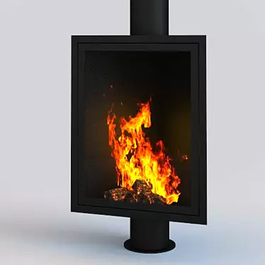 Sleek Eurofocus-950 Fireplace 3D model image 1 