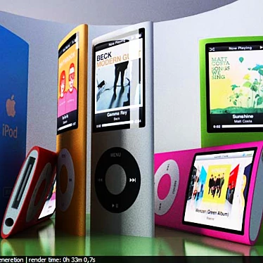 Apple iPod Nano 4th Gen: 6 Vivid Colors! 3D model image 1 