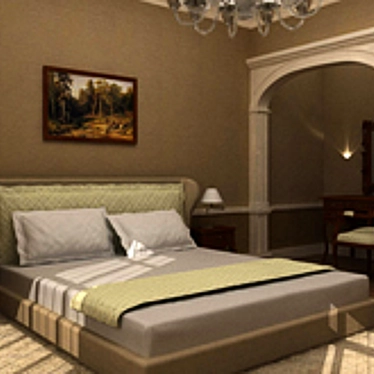 Cozy Restful Bed 3D model image 1 