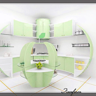 Sleek Apple Kitchen Set 3D model image 1 