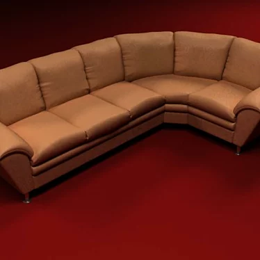 Stylish Corner Sofa 3D model image 1 