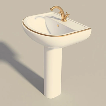 Sanundusa Alfa Washbasin: Elegant & Durable 3D model image 1 