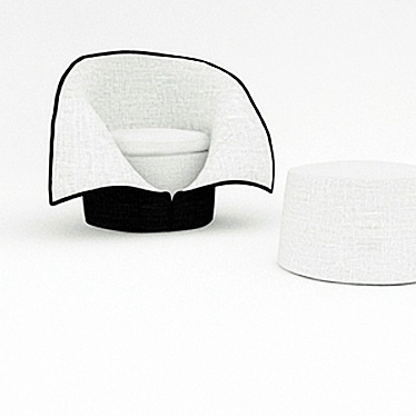 Title: Profi Armchair and Pouf Set 3D model image 1 