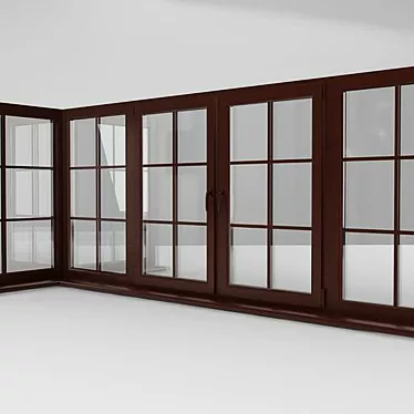 Brown Plastic Balcony Frame 3D model image 1 