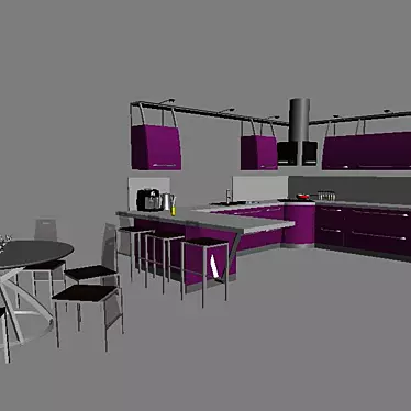 Italian Scavolini Flux Kitchen 3D model image 1 