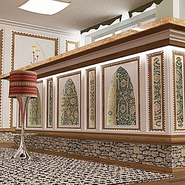 Arabic Style Bar Counter Set 3D model image 1 