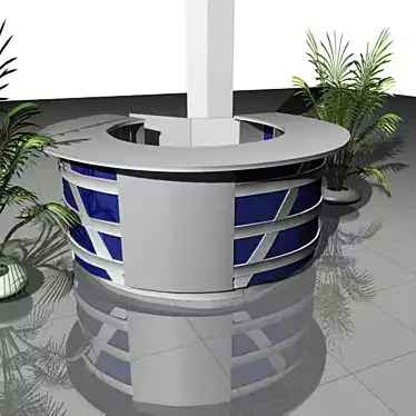 Round Reception Desk: Modern and Stylish 3D model image 1 