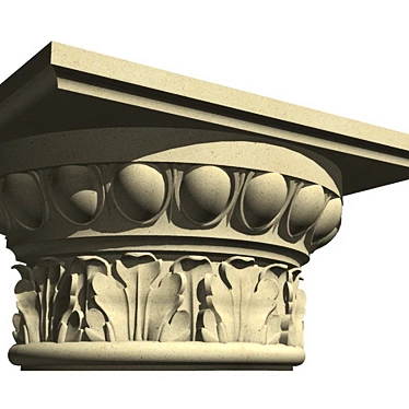 Tuscan Half-Column Capital 3D model image 1 