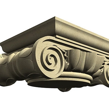 Ionic Capital Half Column 3D model image 1 