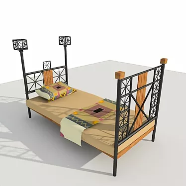 Estonian Vintage Bed 3D model image 1 