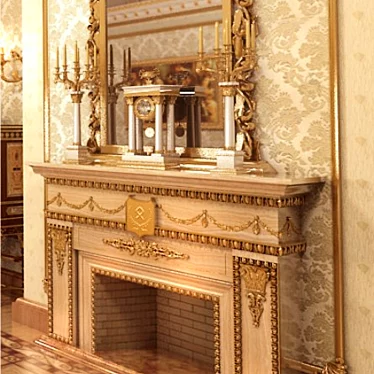 Elegant Mirror Fireplace 3D model image 1 