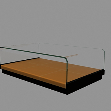 Elegant Leather and Glass Coffee Table 3D model image 1 