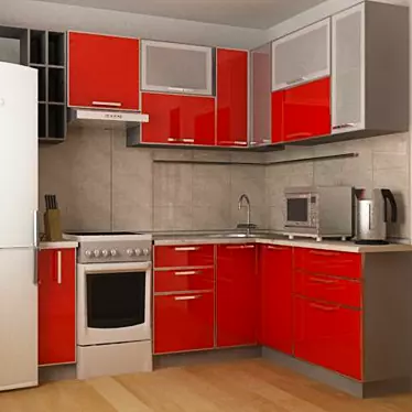 Kitchen red plastic