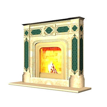 Classic Marble Fireplace 3D model image 1 