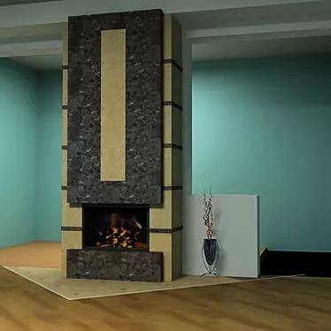 Modern Fireplace for Spacious Rooms 3D model image 1 