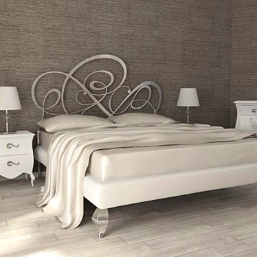 Elegant Italian BOVA Bed 3D model image 1 