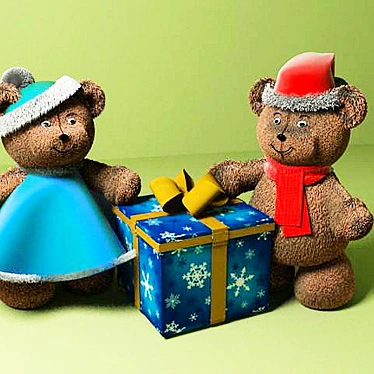 Title: Texture Bears for Christmas 3D model image 1 