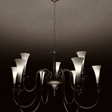 Kolarz Chandelier: White Chrome H120 D90 3D model image 1 