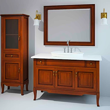 Elegant Dolcevita Vanity Set 3D model image 1 