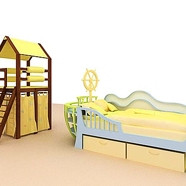 Playful Kids Furniture Set 3D model image 1 