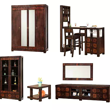 Cassandra Country Furniture Set 3D model image 1 