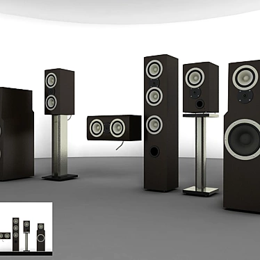 Versatile 6-Speaker Home Theater Set 3D model image 1 