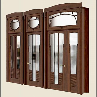 Title: Art Nouveau-Inspired DIY Door 3D model image 1 