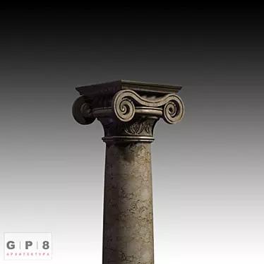 Classic Ionic Column 3D model image 1 