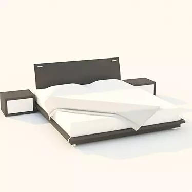 Minimalist Thumbs-Up Bed 3D model image 1 