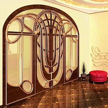 Elegant Art Deco Door 3D model image 1 