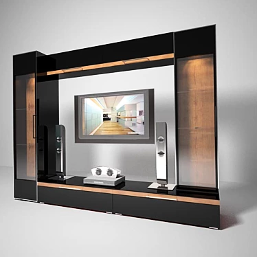 Enamel-Front Living Room Set 3D model image 1 