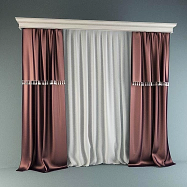 Elegance in NeBo Curtains 3D model image 1 