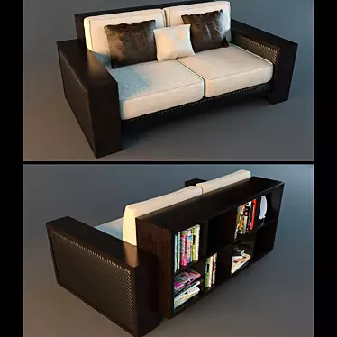 Convertible Sofa with Rear Panel Function 3D model image 1 