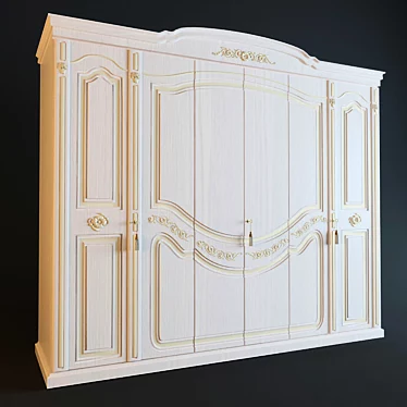 Quasimodo Classic AGM: Elite Italian Oak Wardrobe 3D model image 1 