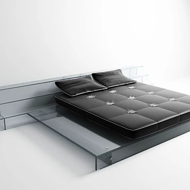 Sleek Tempered Glass Bed, Santambrogio Milano 3D model image 1 