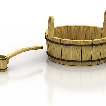 Bath Tub and Ladle Set 3D model image 1 