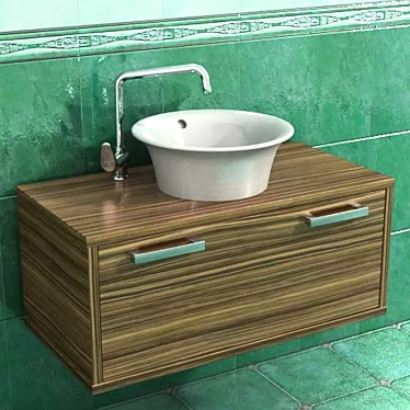 Linea Laver - Stylish Sink with Integrated Faucet 3D model image 1 