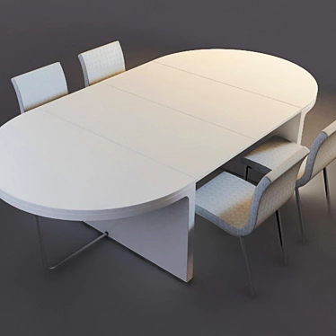 Modern 5-Piece Dining Set 3D model image 1 