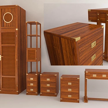 Coastal Chic Furniture Set by Caroti 3D model image 1 