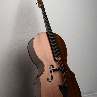 Textured Double Bass 3D model image 1 