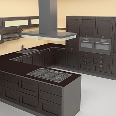 Italian Megan Kitchen 3D model image 1 